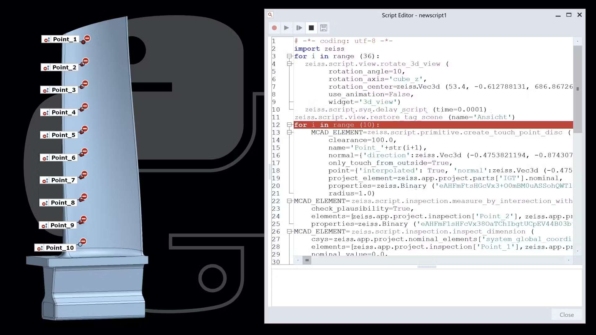 Zeiss Inspect Airfoil Highlights Python